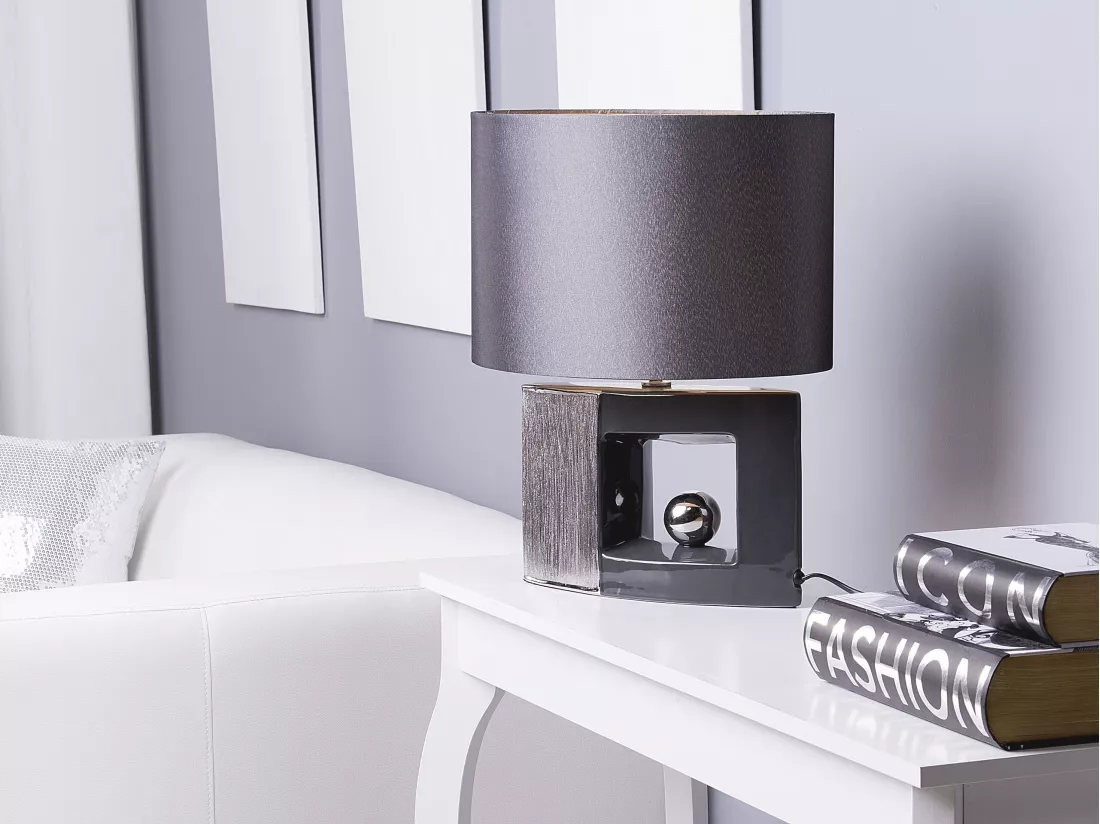 Lampe à poser DUERO Porcelaine Gris foncé