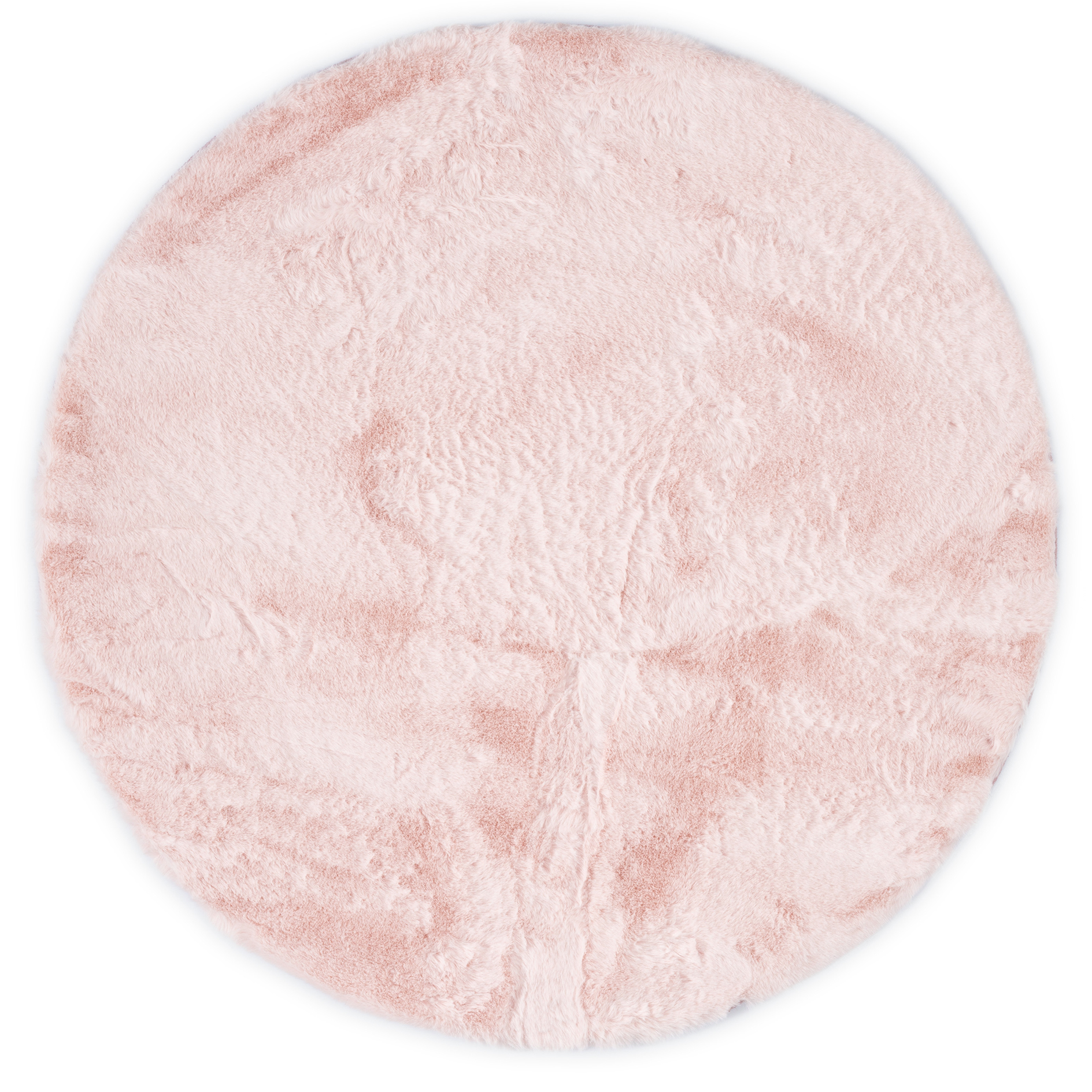 Kunstfellteppich - rosé - rund - Ø 90 cm