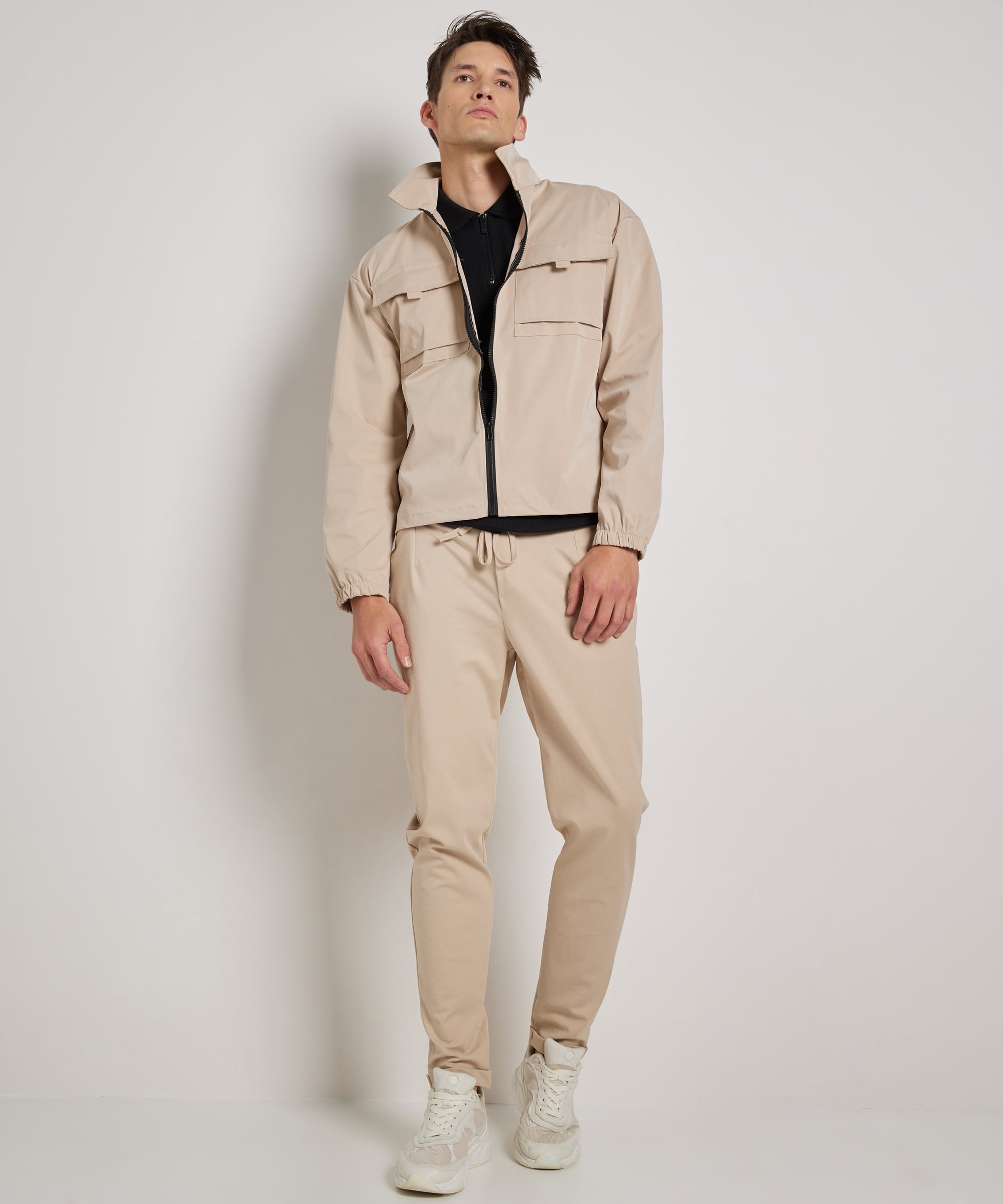 overshirt met zakken en rits