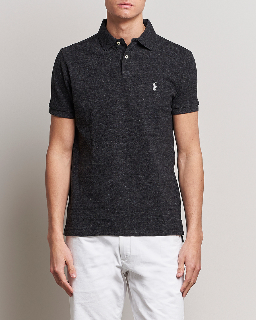 Polo Ralph Lauren Custom Slim Fit Polo Black Marl Heather