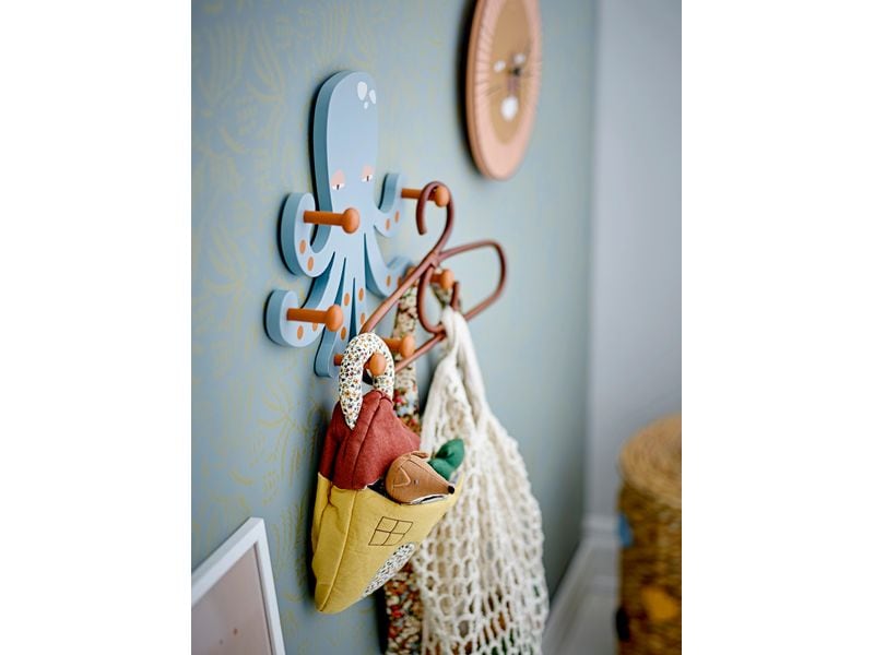 Bloomingville Garderobe Oswall 30 x 26 x 6 cm, Blau, MDF Garderobe mit Haken