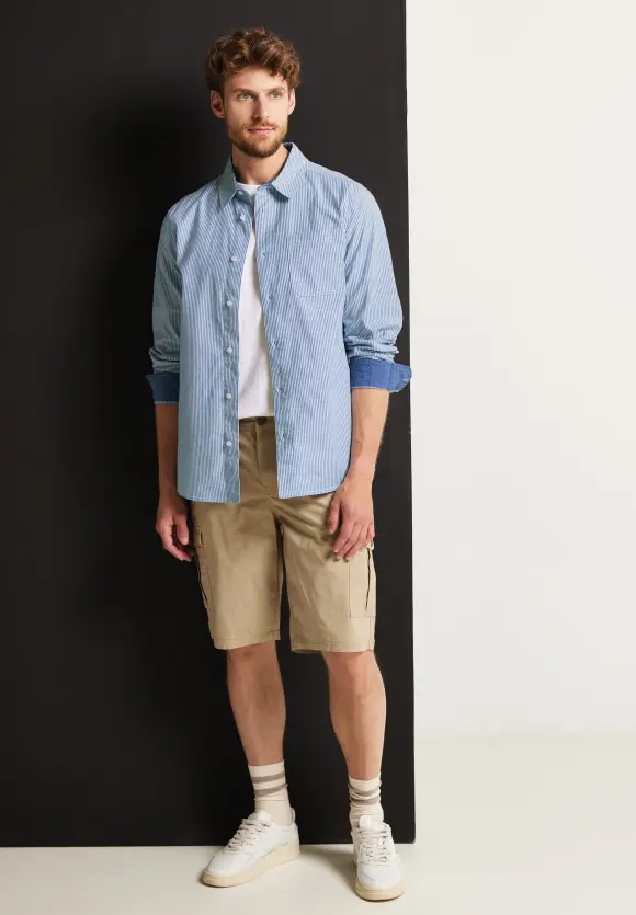Oxford Streifenhemd - shadow blue