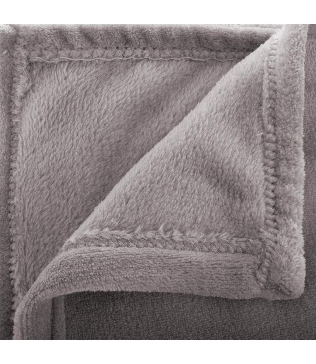 Grand plaid en Flanelle uni - 180x130 cm - Gris
