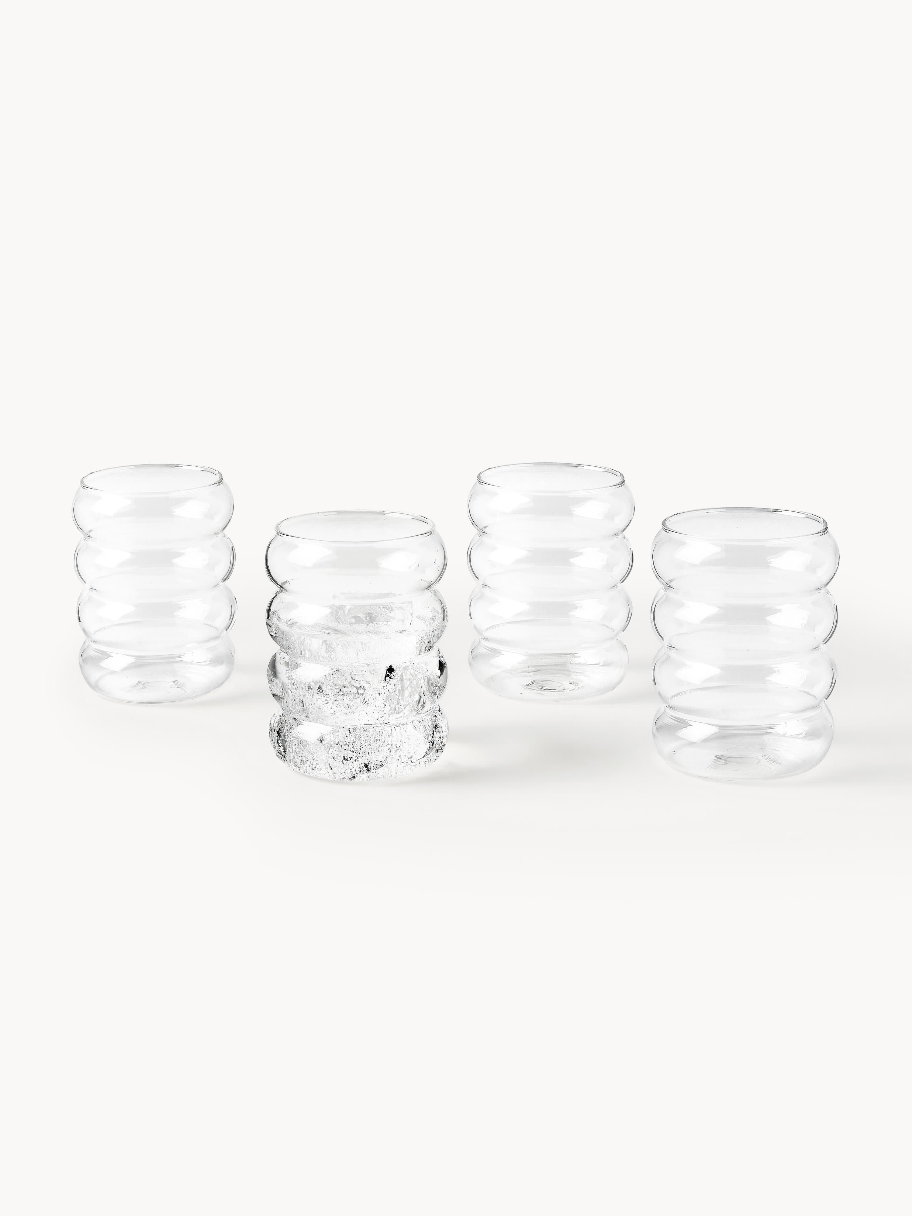 Mondgeblazen waterglazen Bubbly, 4-delig
