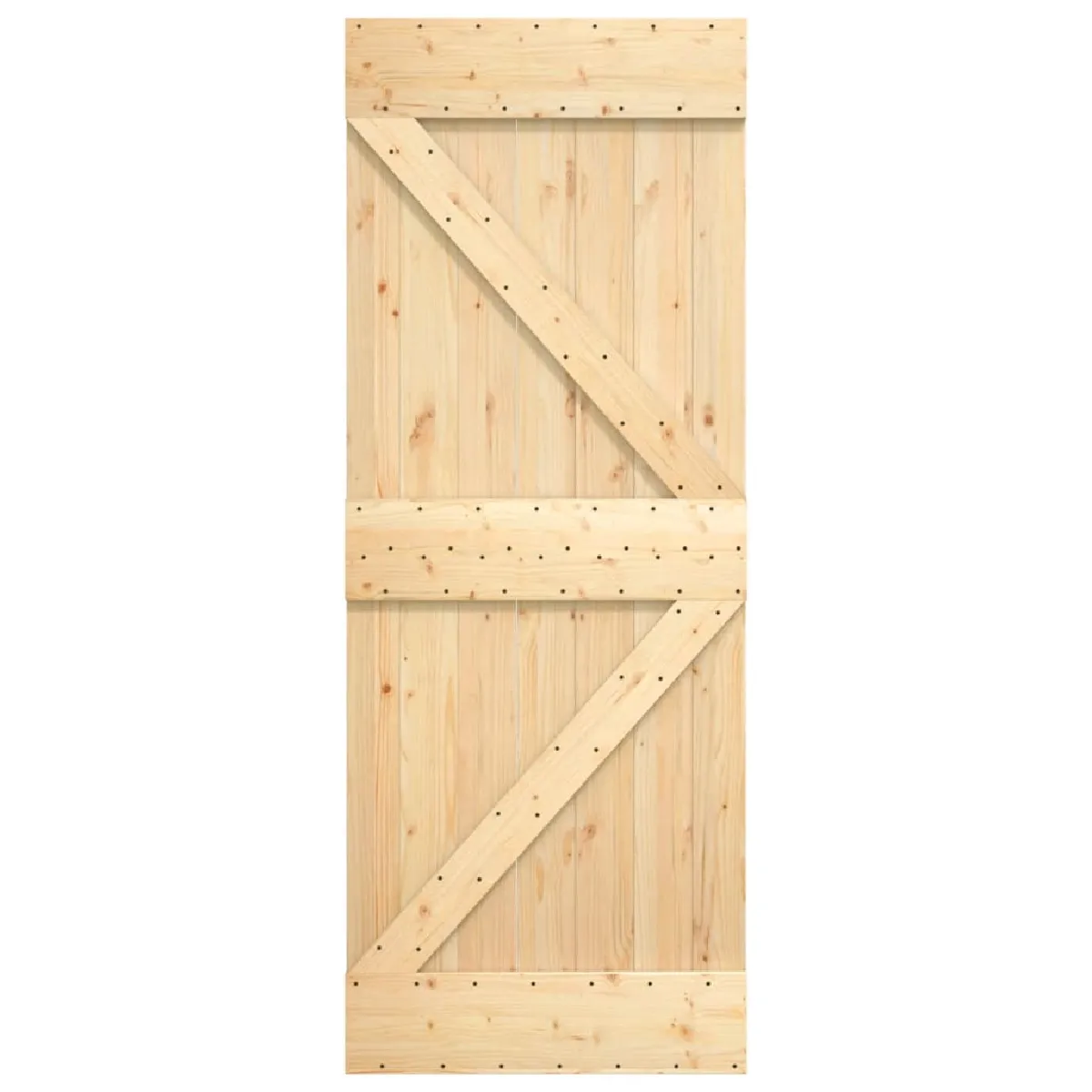 vidaXL Porte coulissante avec quincaillerie - Pin massif
