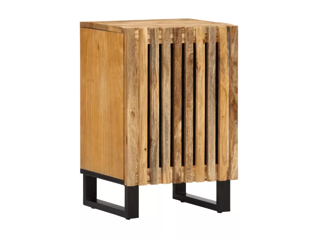 Armoire de salle de bain 38x34x58 cm bois manguier massif brut
