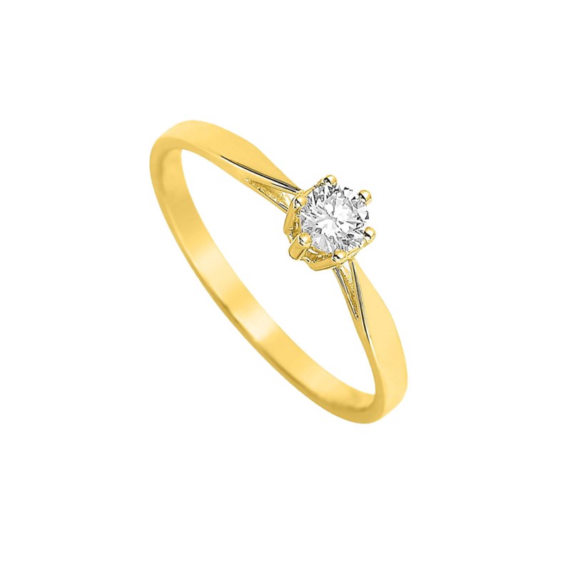 Bague Femme - Or 18 Carats - Diamant 0,18 Carats