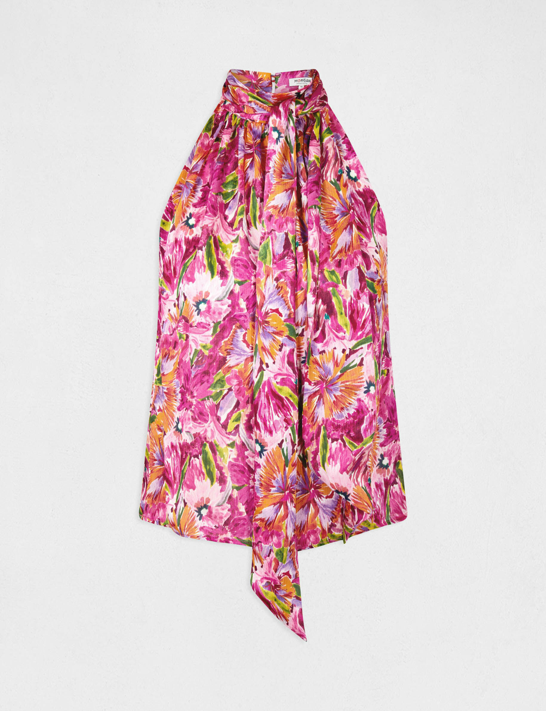 Blouse col lavallière imprimé floral multico femme - multico