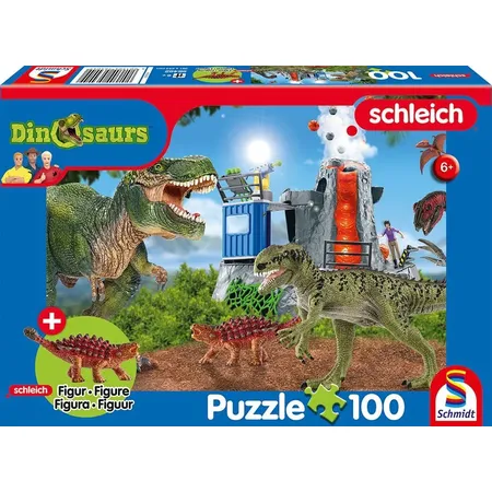 Schmidt Spiele KinderpuzzleDinosaurs, Dinosaurier der Urzeit, 100 Teile, mit Saichania mini Figur
