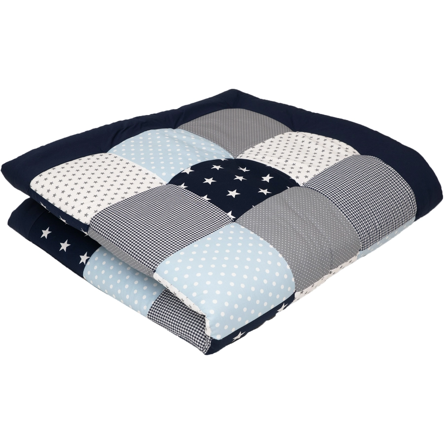Ullenboom Krabbeldecke & Laufgittereinlage 140X140 cm Blau Hellblau Grau