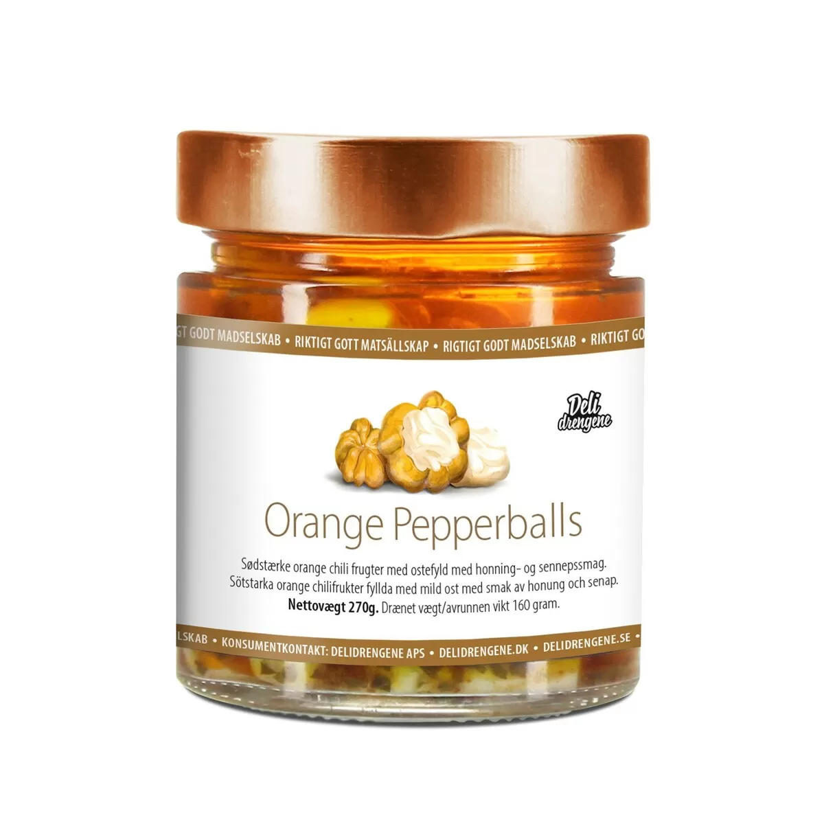 Deli Drengene Orange Pepperballs With Cheese - 260 g