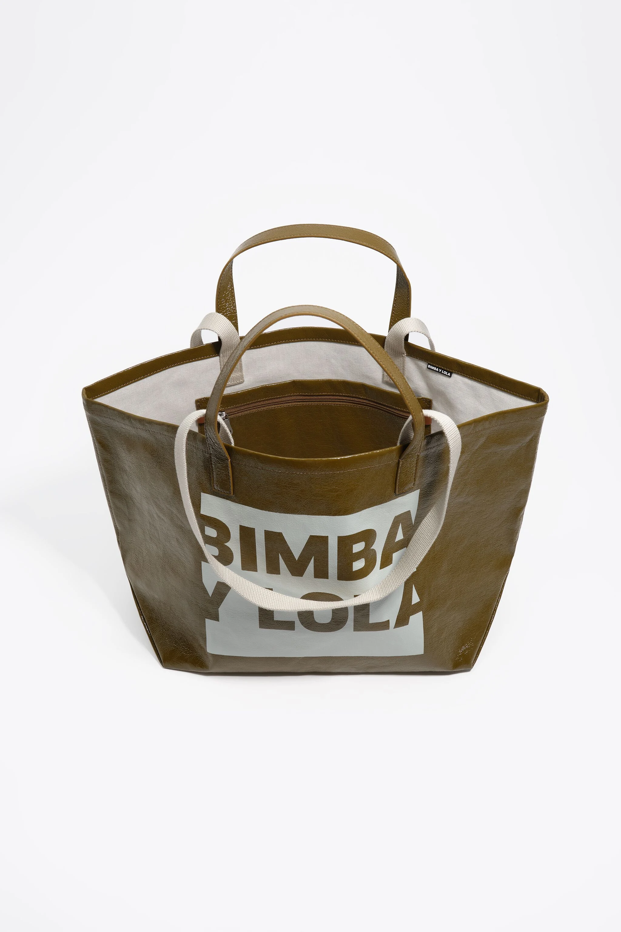 sacola de compras grande cáqui