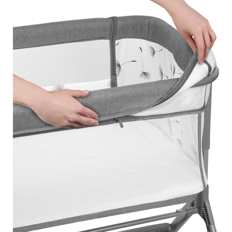 lionelo Beistellbett Leonie Plus Grey Stone