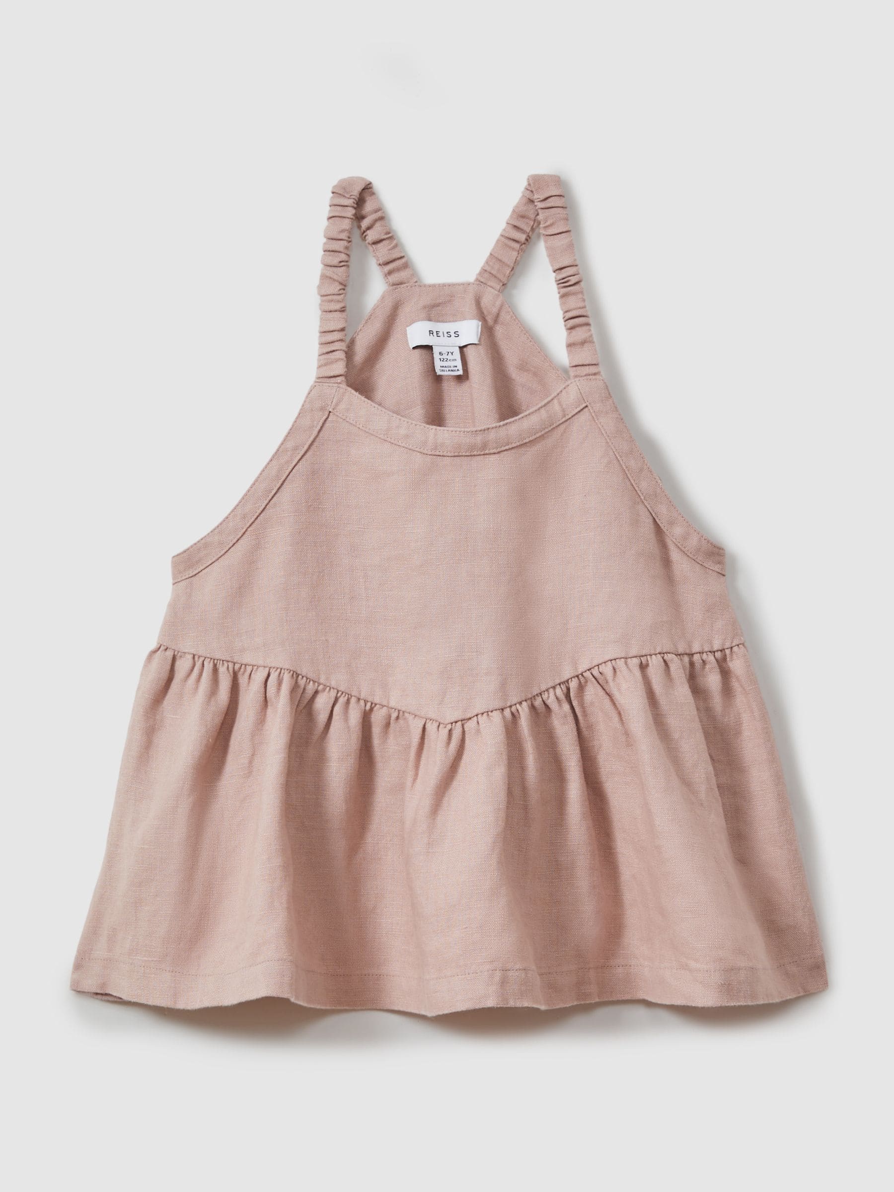Reiss Dani top van linnen met peplum