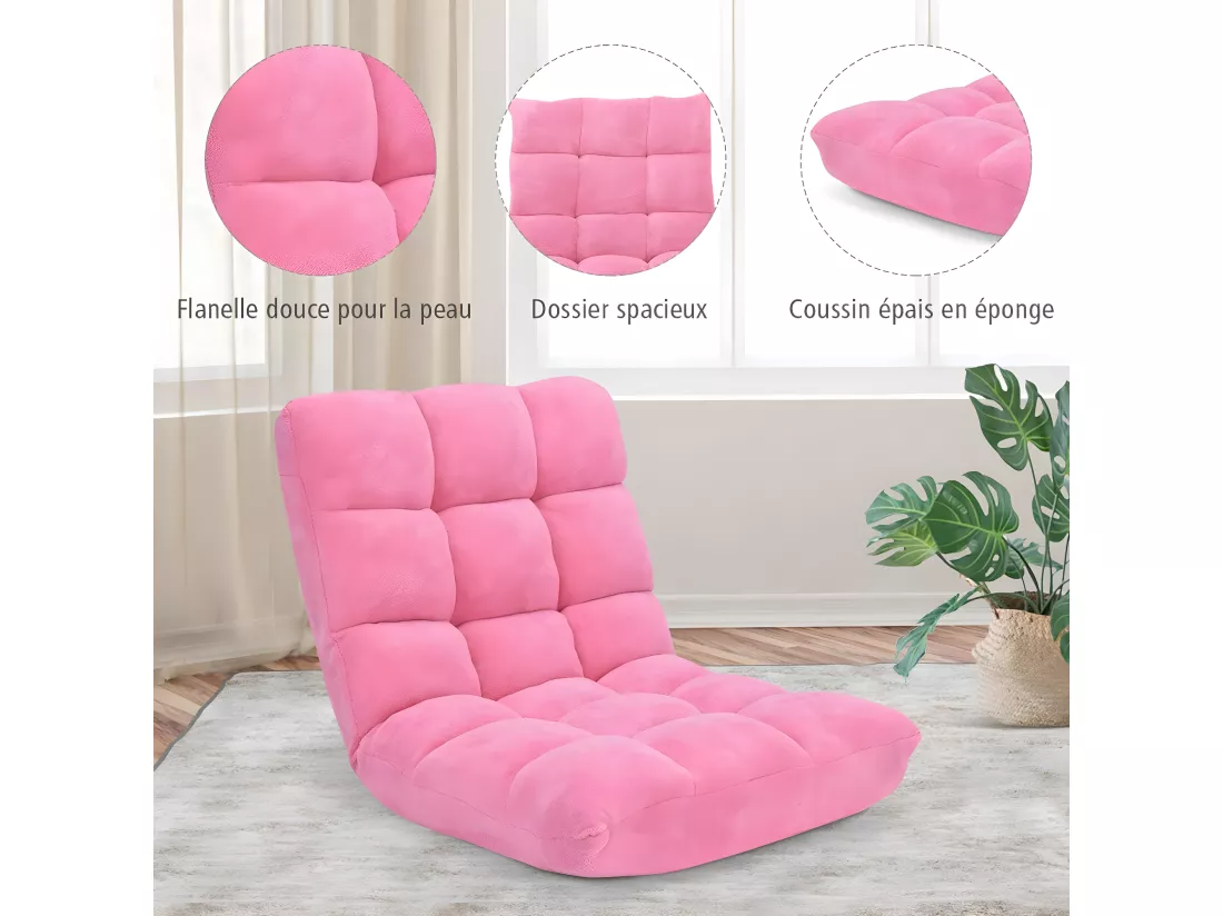Canapé Paresseux Tatami Pliable Chaise de Plancher Coussin de Chaise de Lit Siège de Sol pour Maison, Bureau 105x56x15 CM