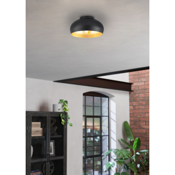Eglo plafondlamp Mogano Ø28 cm zwart-goud