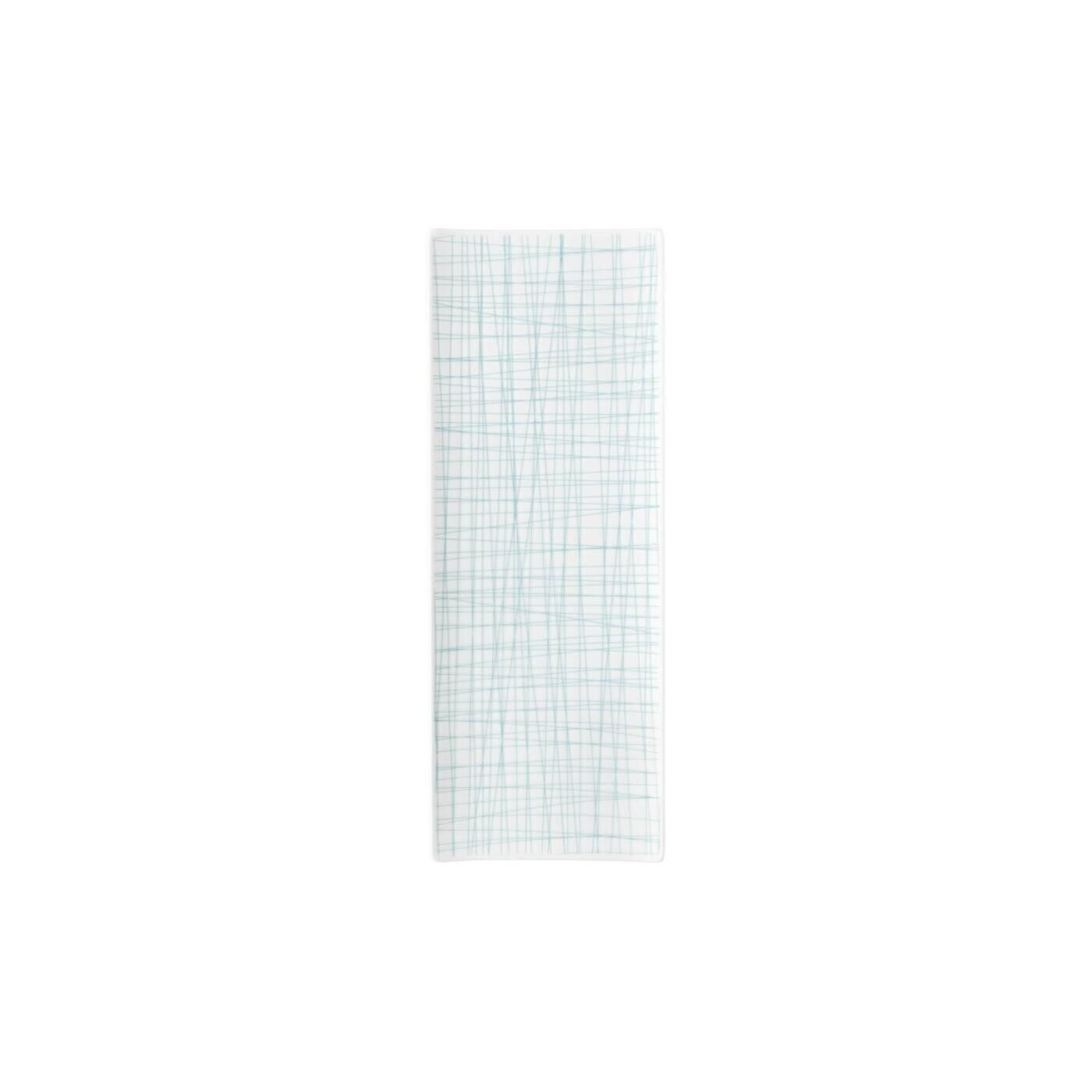 RosenthalPlatte flach 34x13cm Rosenthal - Porzellan Mesh aqua