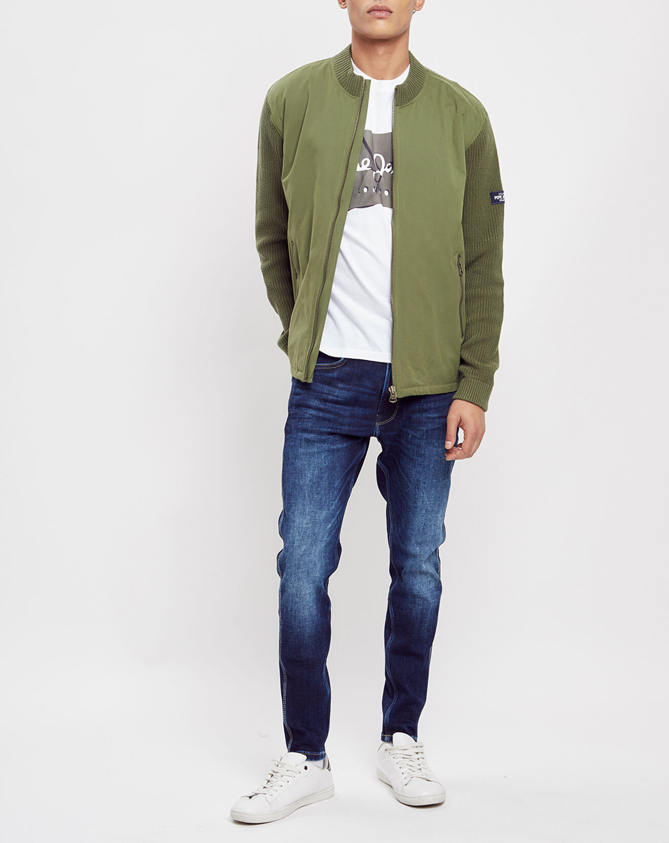 Pepe Jeans Veste en maille Liseret kaki
