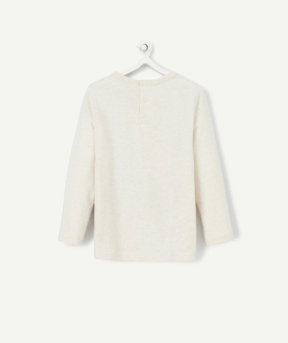 T-SHIRT ÉVOLUTIF À MANCHES LONGUES BÉBÉ GARÇON EN COTON ÉCRU