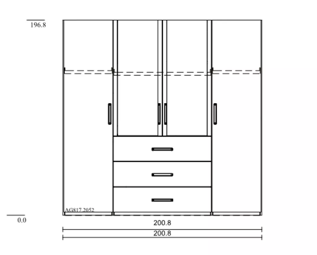 Kleiderschrank Evelyn-F 201 x 197 cm