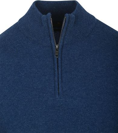 Steppin' Out Half Zip Trui Merinowol Marine Blauw SM1204.0003-2101 kopen