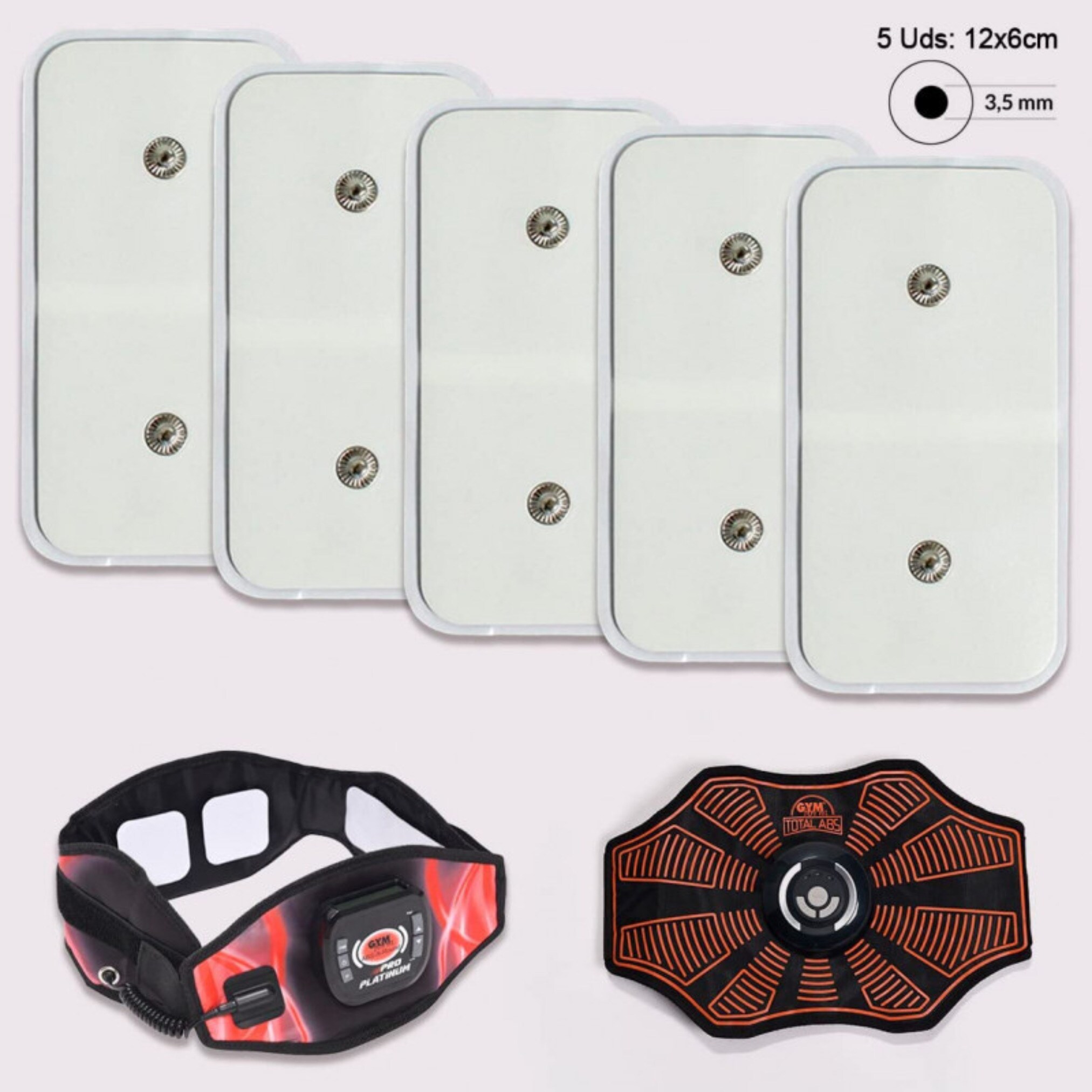 Gymform® Ersatzpads - Pads für EMS Bauchmuskeltrainer, Gürtel Total Abs Platinum