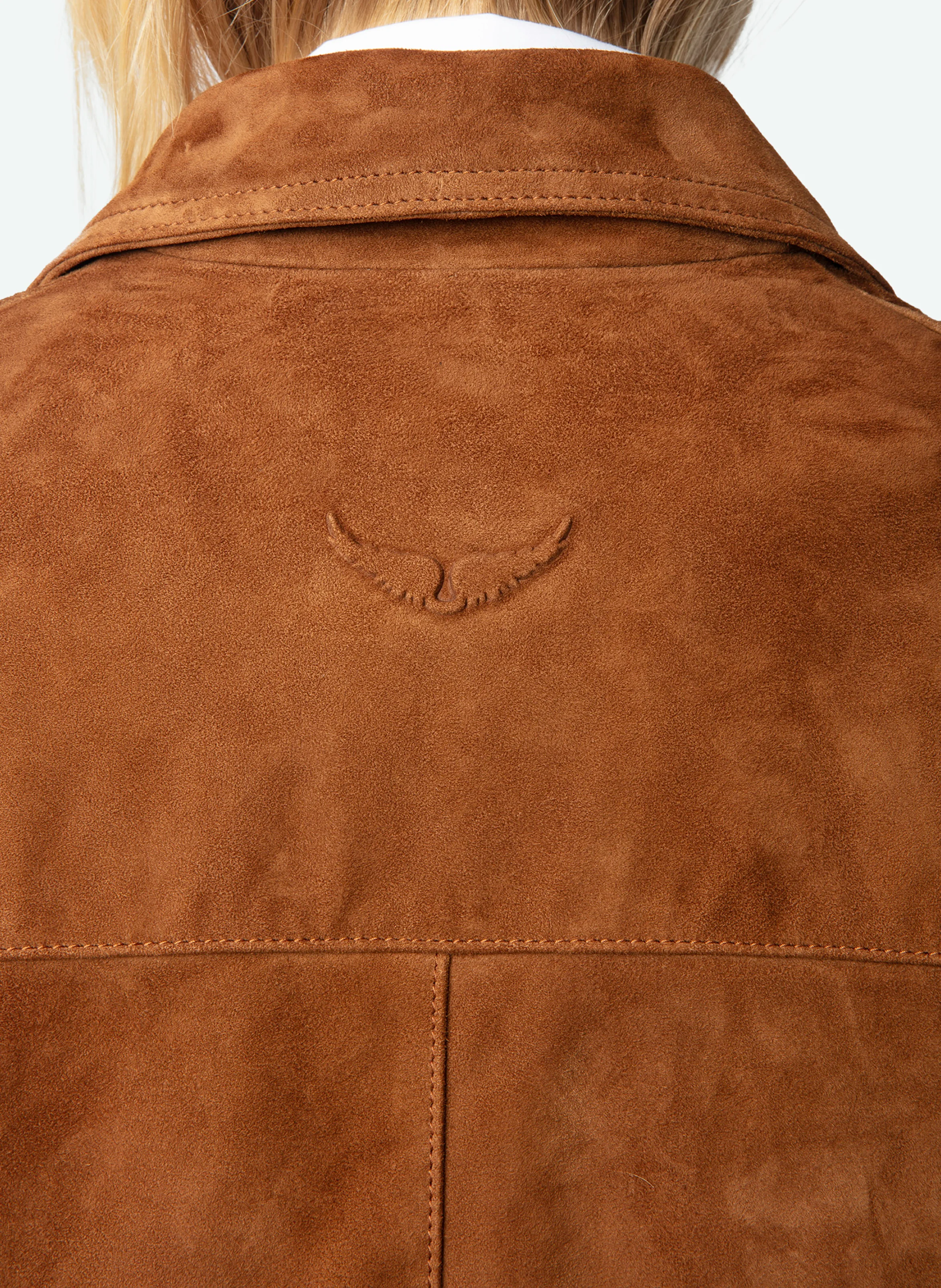 LESSA - Blouson boutonné en suédine| Marron
