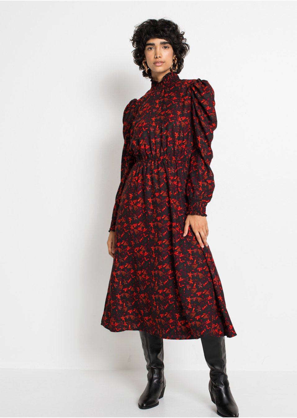 Robe midi à motif floral