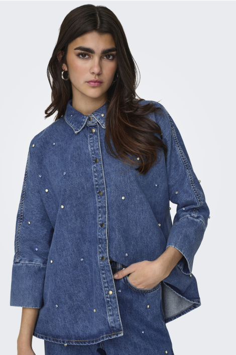 Only blauwe dames blouse