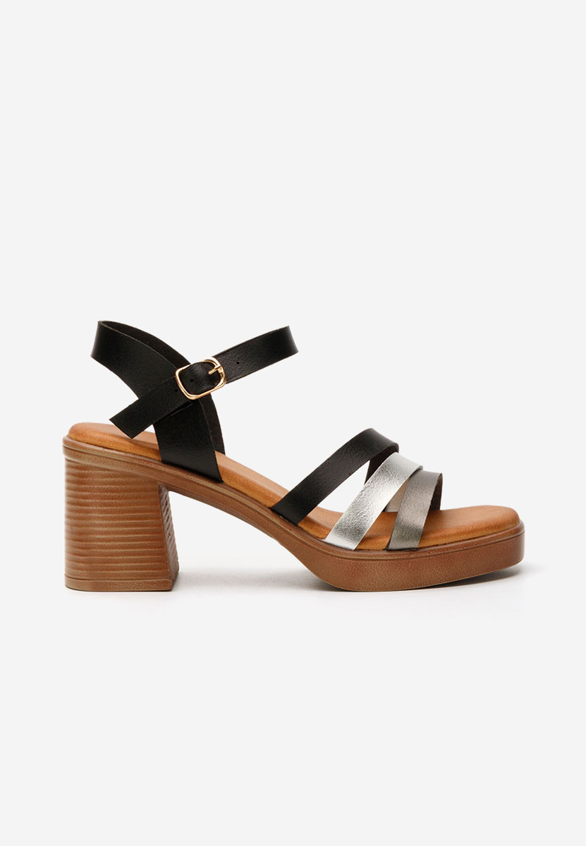 Sandales à talon épais noires Misakis