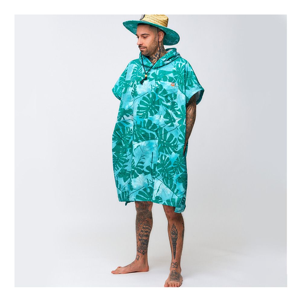 After Essentials BIG LEAVES - Poncho green