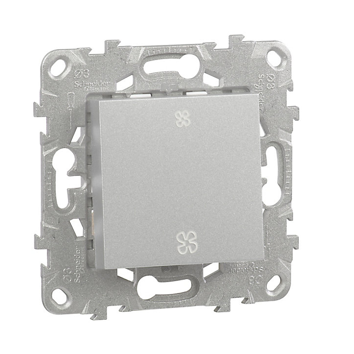 Mécanisme commande VMC 2 boutons Schneider Electric Unica Déco aluminium