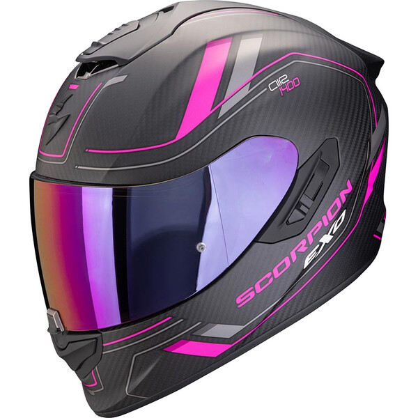 Scorpion - Casque Exo-1400 Evo II Carbon Air Mirage Noir Mat / Rose