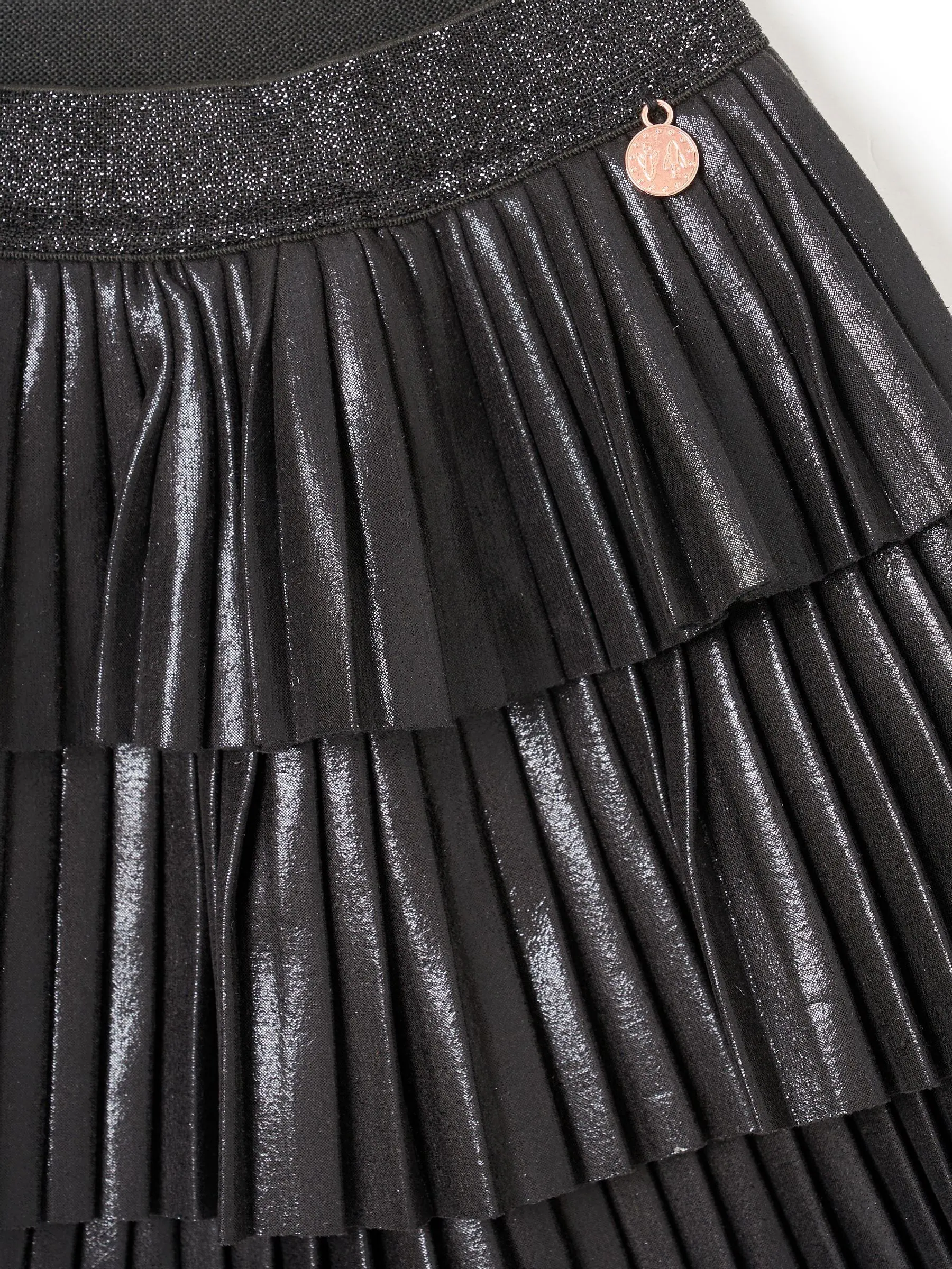 Zwart - Angel & Rocket Lucile Metallic Tiered Rara Skirt