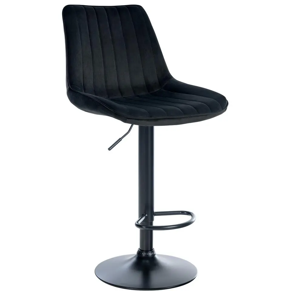 CLP Barkruk Toni zwart Frame - Fluweel - zwart