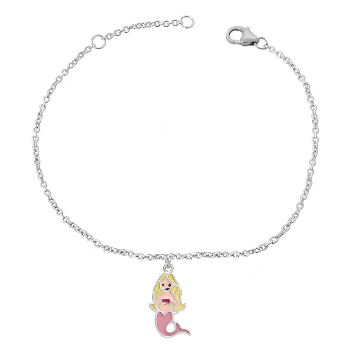 Bracelet sirène émail coloré Argent 925 Rhodié