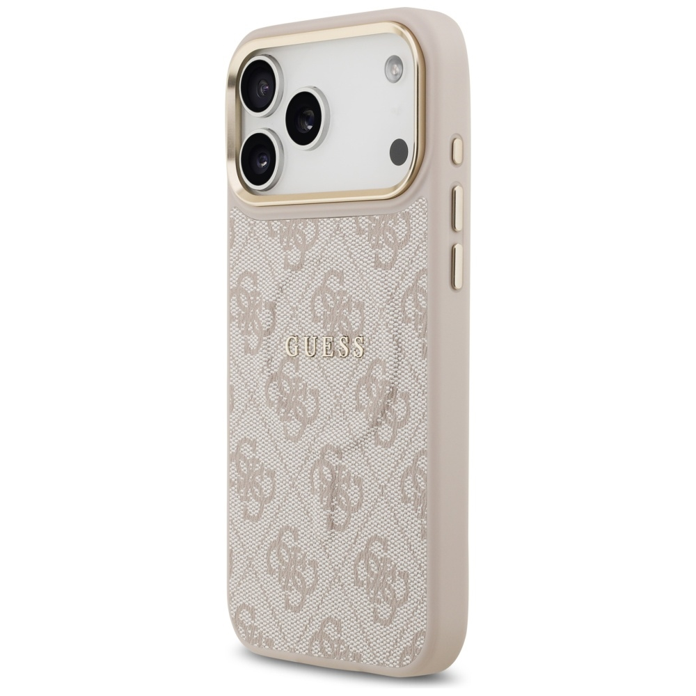 iPhone 17 Pro Max MagSafe Leder Hardcase Hülle Classic Logo (GUHMP17XP4MSEGCP) - Rosa