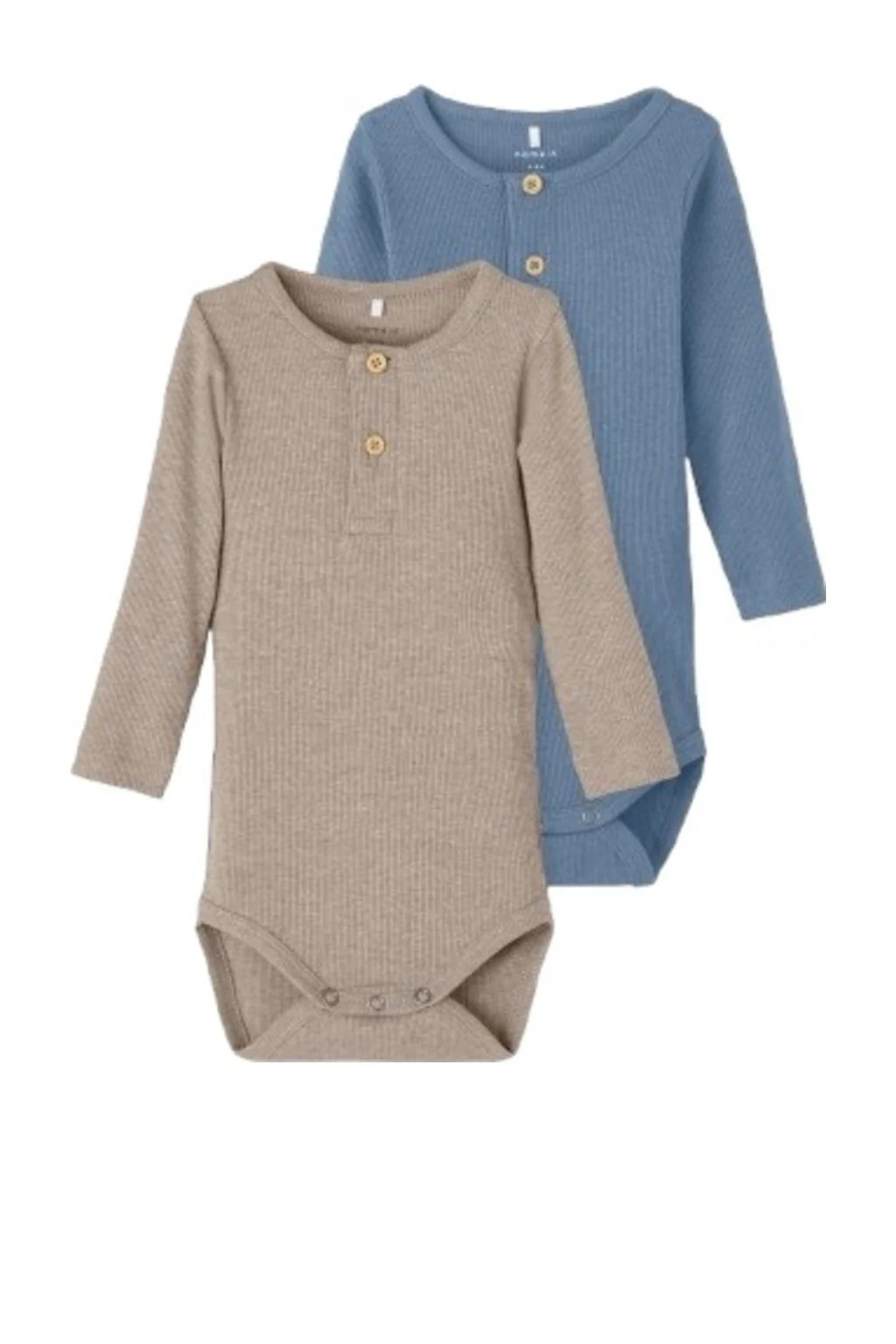 NAME IT romper - set van 2 lichtblauw/beige