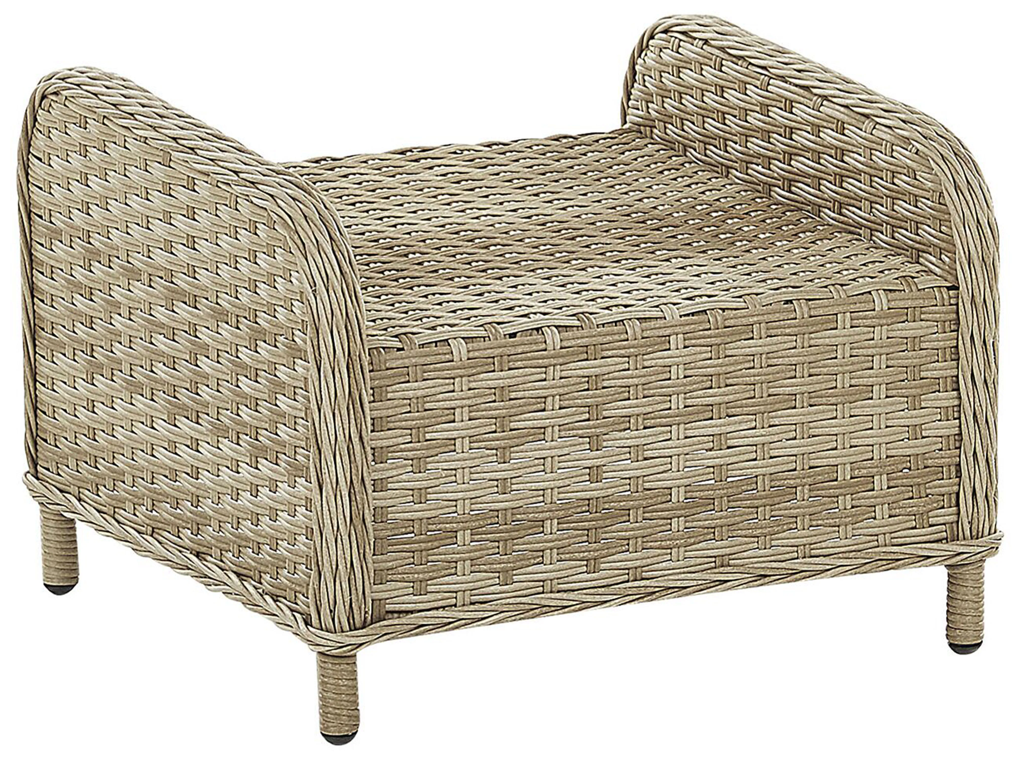 Loungeset met tafel en ottomaan 2-zits PONZA PE rotan Beige