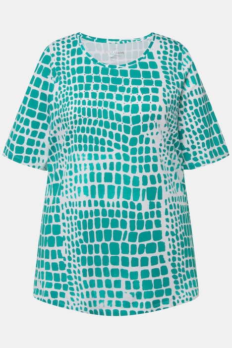 T-Shirt, Pima Cotton, Ziersteine, Rundhals, Halbarm