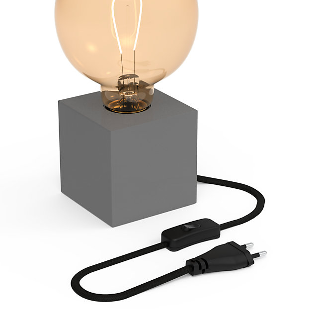 Support de lampe de table Holder E27 40W IP44 Calex gris H.8,5 cm