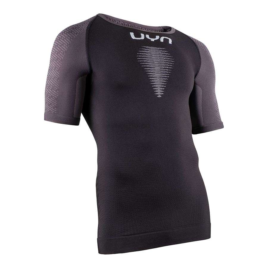 UYN Marathon Hardloopshirt Korte Mouwen Zwart/Grijs Heren
