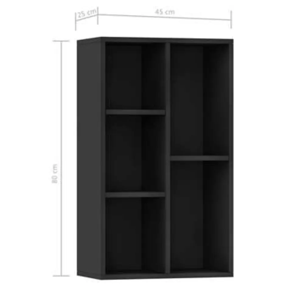 vidaXL - Boekenkast - Zwart - Bewerkt hout