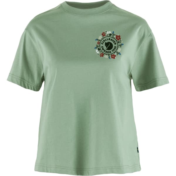 T-shirt FJALLRAVEN FJALLBLOMSTER LOGO TSHIRT W MISTY GREEN