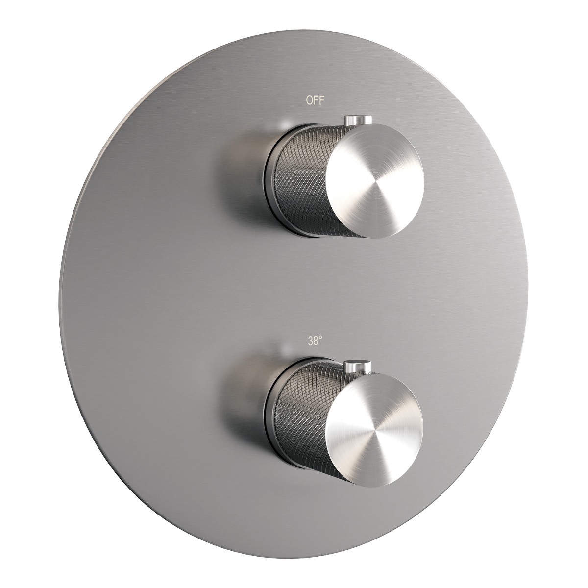 Brauer Brushed Carving thermostatische inbouw regendouche met 3 standen handdouche, gebogen muurarm, glijstang en hoofddouche 30cm set 94 RVS geborsteld PVD