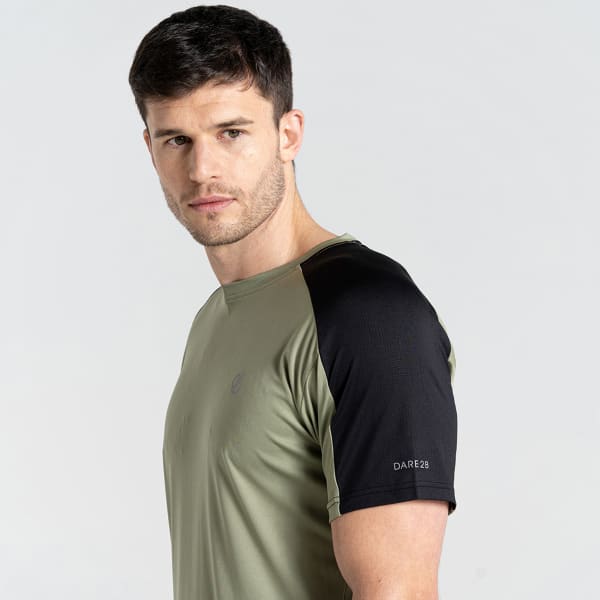 T-shirt running DARE 2B DISCERNIBLE II TEE OIL GREEN/BLACK