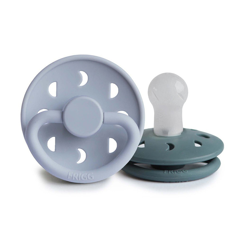 Lot de 2 sucettes silicone T1 Moon powder blue/slate