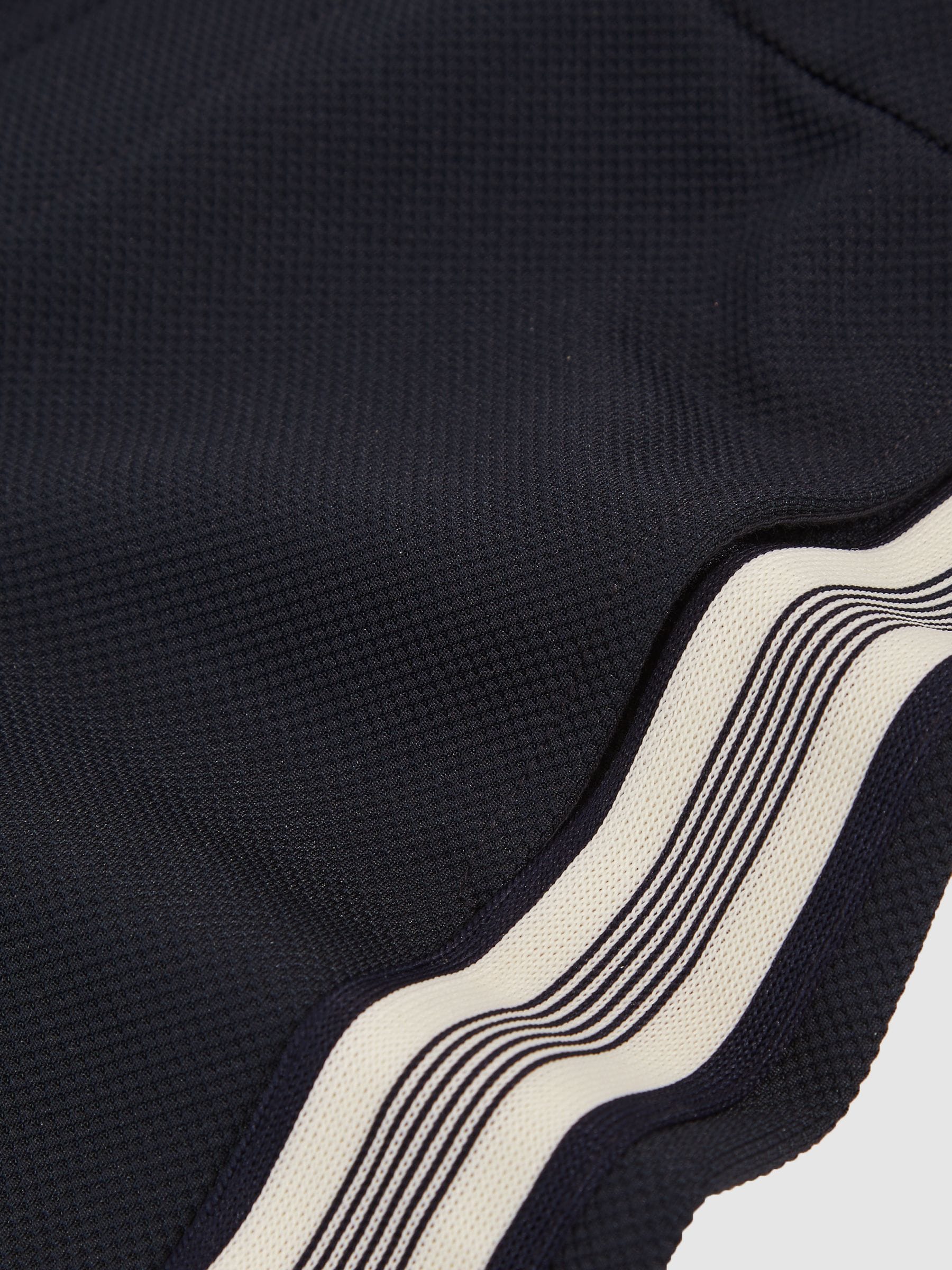 Donkerblauw - Reiss Terry Side Stripe Textured Shorts