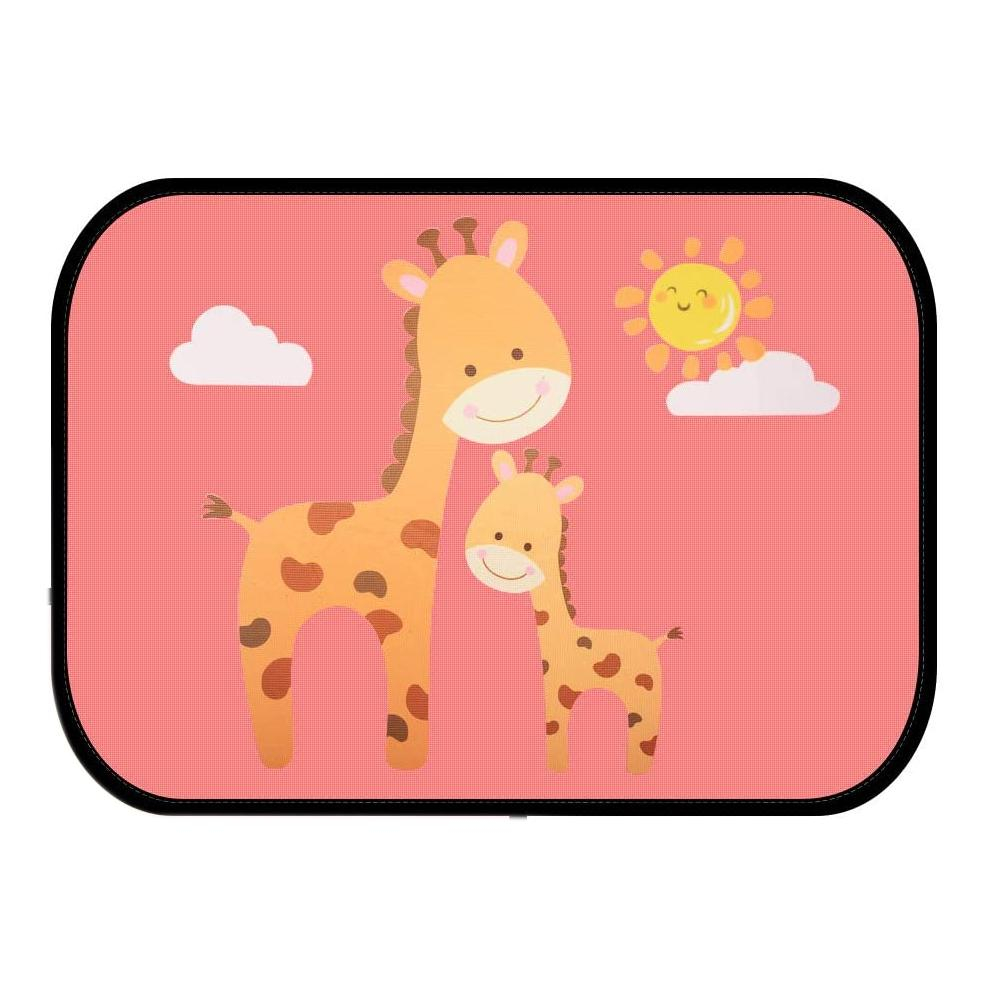 (2er Set) 44x36cm Statische Pop-Up Auto Sonnenblende Kinder Seitenscheibe mit UV-Schutz - Giraffe