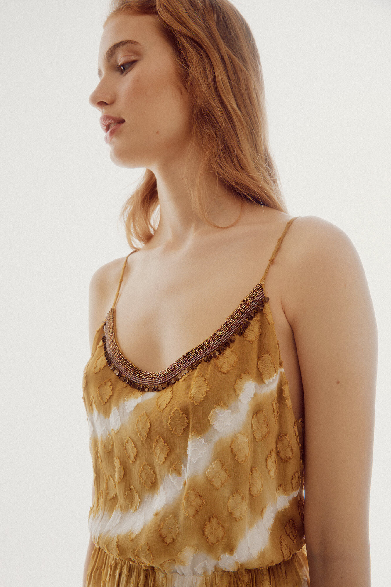 Vestido tie-dye - Dorado